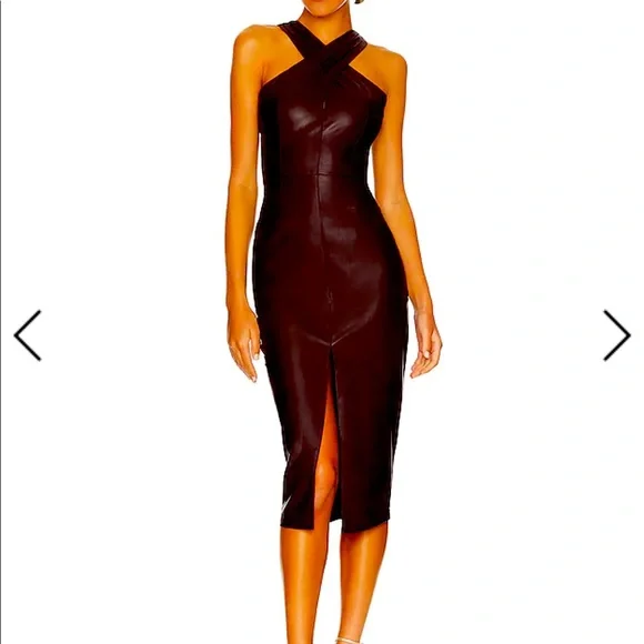 chinese dress ladies Saylor Women's Damian Faux Leather Mini Dress, Chocolate, M at Amazon  Women's Clothing store